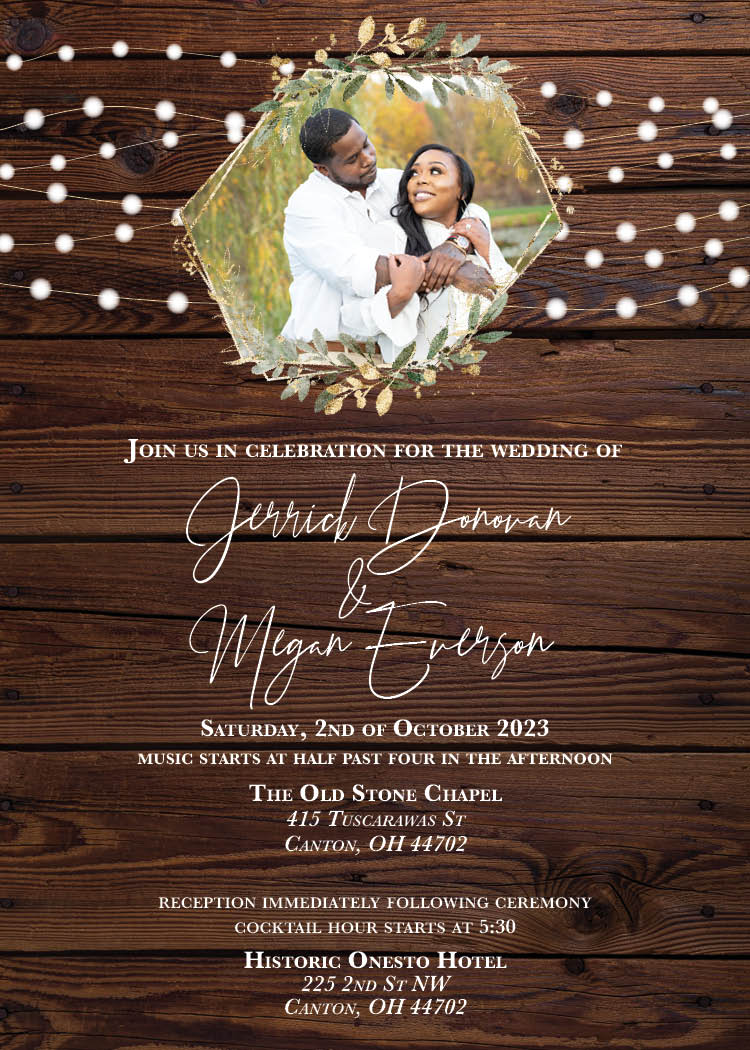 Rustic Lights Wedding Invitations