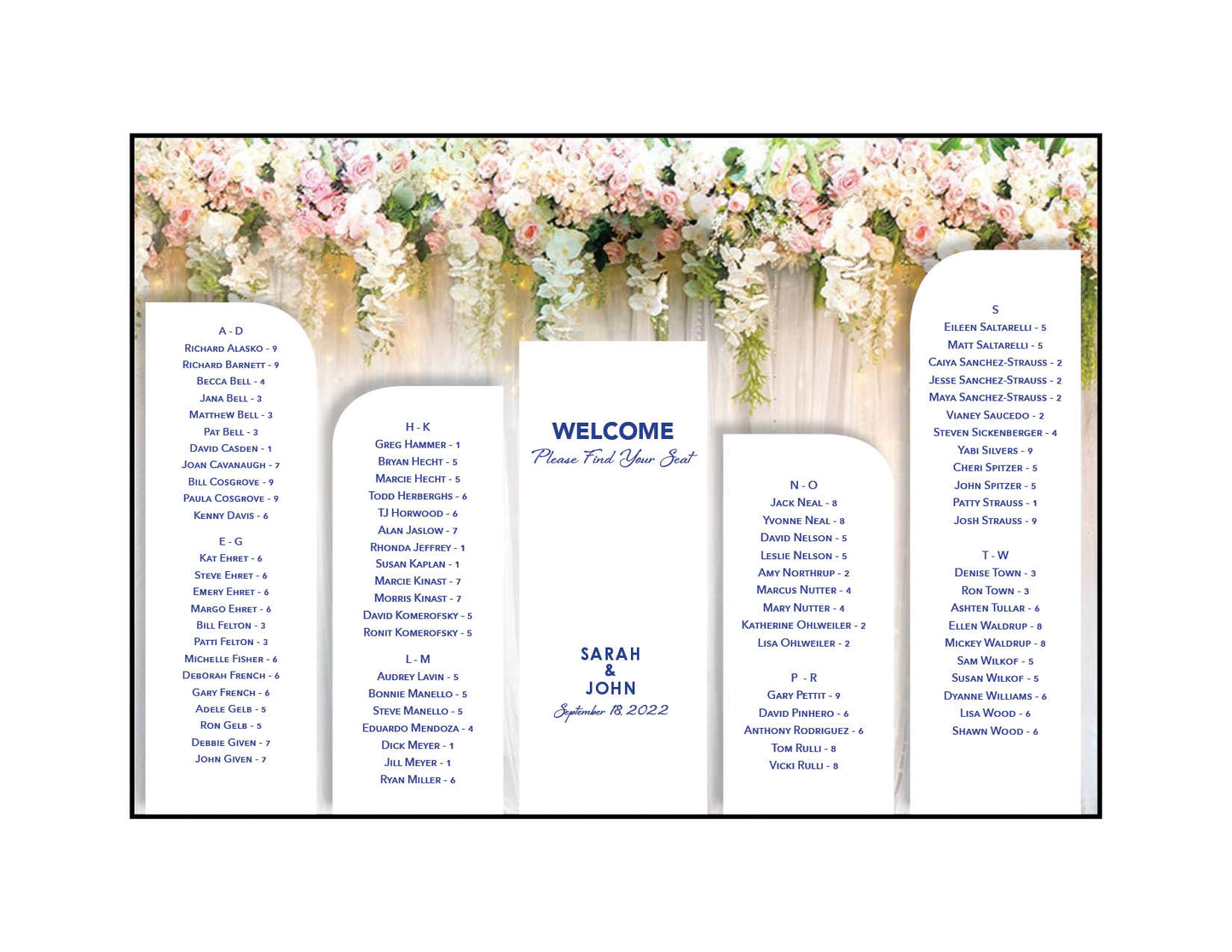 Custom Large Scale Seating Chart