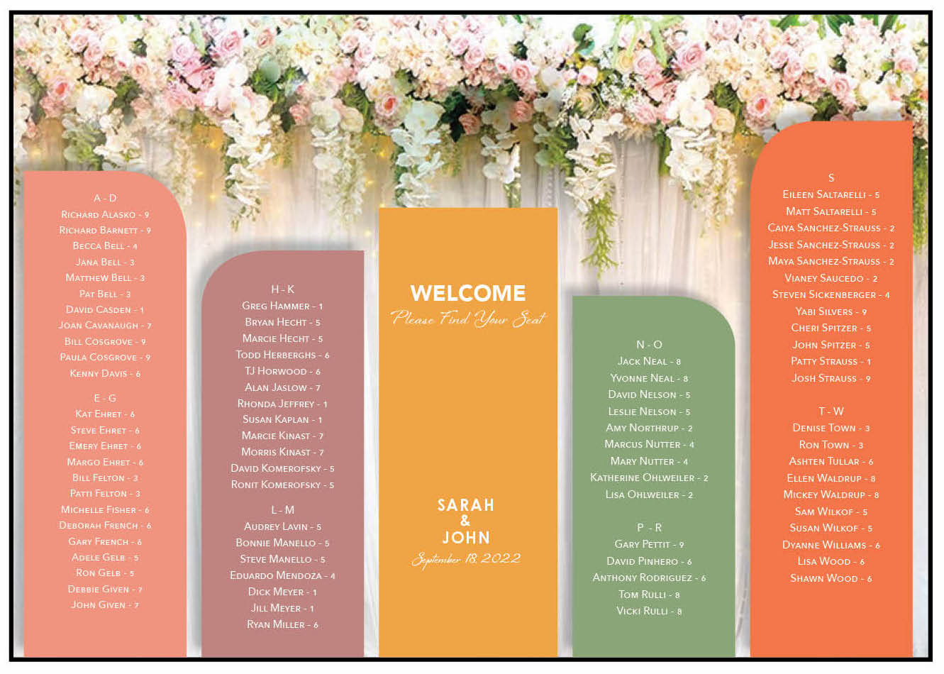 Custom Large Scale Seating Chart